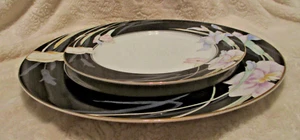 Fine China~MIKASA~Charisma Black~L9050~Dinner Plate~Salad Plate~Japan - Picture 1 of 12
