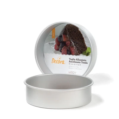 Decora Teglia Professionale Tonda Alluminio Anodizzato Ø 25 x 7,5 cm - Immagine 1 di 3