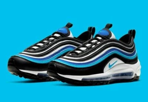 NIKE AIR MAX 97 (GS) YOUTH SIZE UK 5 EUR 38 (921522 019) BLACK/HYPER BLUE/WHITE - Bild 1 von 6