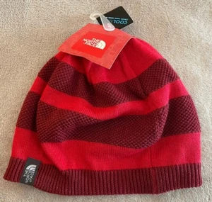 NWT The North Face Unisex Brigadier Beanie TNF Red One Size Striped Beanie - Picture 1 of 4