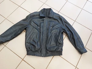 Schwarze Lederjacke aus Schaf-Nappaleder, Gr. 52 - Bild 1 von 4