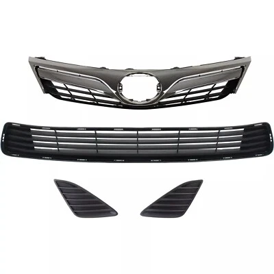 Front Grille Assembly For 2012-2014 Toyota Camry Painted Black Plastic 4pcs Foto 1 de 4