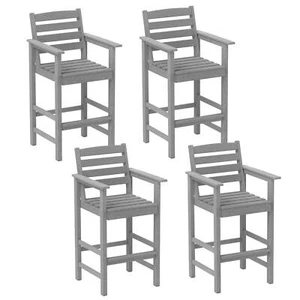 Patio Adirondack Bar Chairs Set of 4 w/ Wide Armrests & Footrest Backrest - Picture 1 of 8