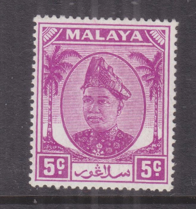 SELANGOR,1953 苏丹,5c。 亮紫红色, lhm。 — 第 1/1 张图片