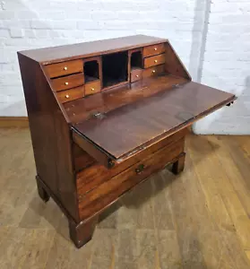 Antique inlaid mahogany continental bureau - writing desk - Picture 1 of 24