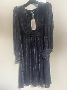 Blue Illusion 2L (18/20) Velvet Dress BNWT WAS $230 - Picture 1 of 11