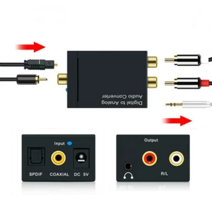 Glasfaser Digital zu Klinke 3,5 Analog L/R RCA Digital Audio Stereo Konverter - Bild 1 von 9