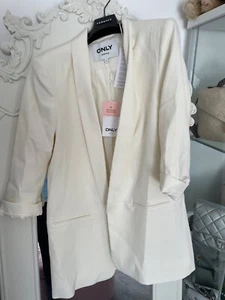 BRAND NEW ONLY 3/4 sleeve beige colour blazer uk 8 - Picture 1 of 4