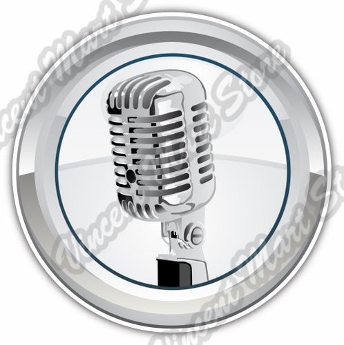 Radio Microphone Karaoke Retro Gift Idea Car Bumper Vinyl Sticker Decal ...