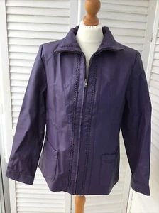 CENTIGRADE QVC lila Lederjacke Mantel S kleine Taschen Reißverschluss vorne neu mit Etikett Cutwork - Bild 1 von 12