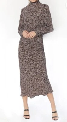 Flynn Skye Magnolia Dress Blush Petals Floral Black Red NWT Small Midi Ditsy - Image 1 of 4