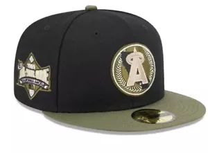 Lids Hat Drop Exclusive Black Olive Anaheim Angels suede bottom New Era sz 7 1/2 - Picture 1 of 7
