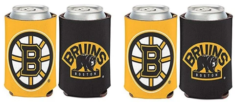 Boston Bruins NHL WinCraft  2-Pack Can Cooler, 12 oz Double-Sided Logo Design Cover