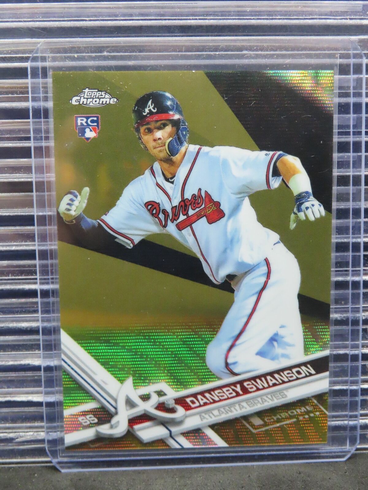 2017 Topps Chrome Dansby Swanson Gold Wave Refractor Rookie RC #49/50 Y713
