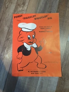 1955 Warner Bros Cartoon Sheet Music PORKY "PIGGELDY WIGGELDY" PIG by Warren... - Picture 1 of 2
