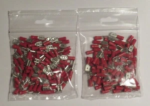 Flachsteckhülsen + Flachstecker 6,3 x 0,8mm rot teilisoliert - Set 200 teilig - Bild 1 von 1
