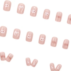 24Pcs Glossy Short Press On False Nails Glitter Manicure Reusable Fake Nails - Afbeelding 1 van 5