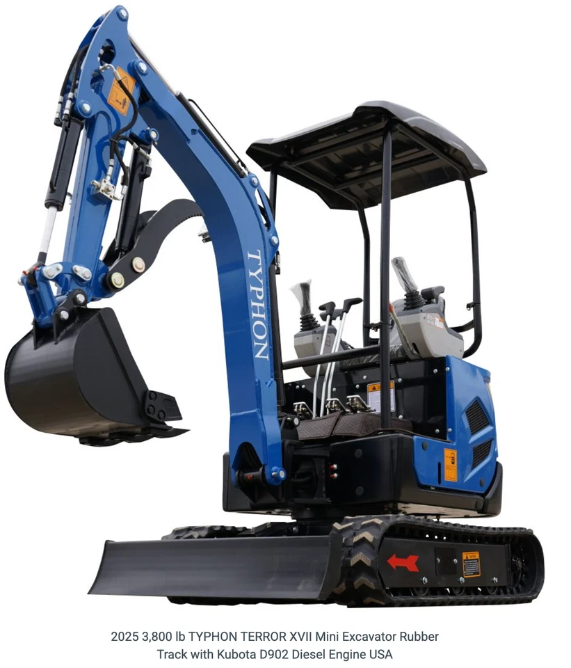 SHIP 2025 Mini Excavator EPA certified USA KUBOTA Diesel D902 crawler