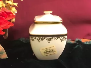 Lenox Eclipse Zuckerdose quadratisch NEU mit Etikett $212 USA erste Qualität elfenbein gold - Bild 1 von 1