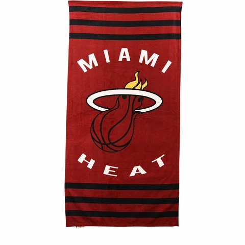 NEW NBA Miami Heat Striped Beach Towel Large Size 30"x60" - Official Licensed Cover