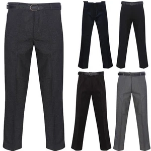 MENS TROUSERS OFFICE BUSINESS WORK FORMAL CASUAL SMART WORK DRESS PANTS 30 to 50 - Picture 1 of 15