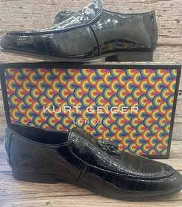 Kurt Geiger Kensington Women’s Black Holly Eagle Loafers Flats , UK 7 BNWB - Picture 1 of 8