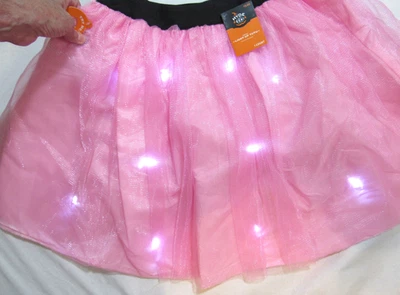 Hyde & Eek Pink/Black LIGHT UP Tutu Skirt Costume ADULT Read Measurements NEW - Image 1 of 4