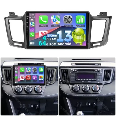 4G+64G Android 13 Apple Carplay Car Stereo GPS Radio For Toyota RAV4 2013-2018 - Image 1 of 4