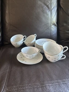 Creative Fine China, Platinum Starburst #1014, Coffee/Tea Cup & Saucer (8) - Picture 1 of 11