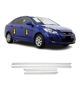 Side Door Streamer Chrome Cover Molding Trim For Hyundai Accent 2011-2017 4 PCS - Picture 1 of 2