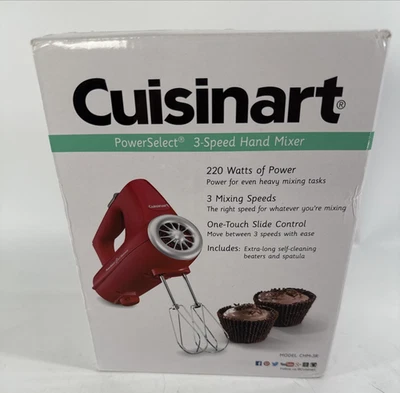 Red Cuisinart Power Select 3 Speed Hand Mixer NEW - Image 1 of 4