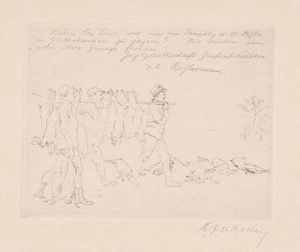 Jagdgesellschaft Grafenhausen Einladung Jagd Radierung 1930 - Bild 1 von 1