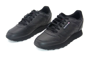 REEBOK CLASSIC LEATHER JUNIOR GZ6094 BLACK/BLACK RUNNING SHOE BIG KIDS - Picture 1 of 9