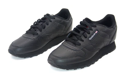 REEBOK CLASSIC LEATHER JUNIOR GZ6094 BLACK/BLACK RUNNING SHOE BIG KIDS - Image 1 of 4