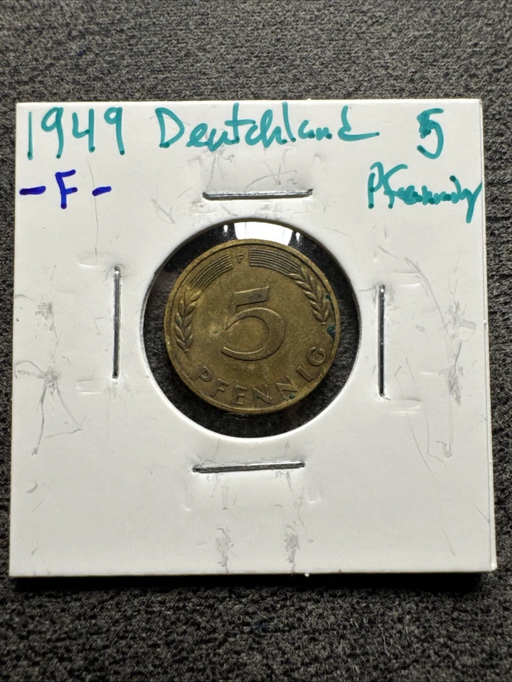 1949 F Germany 5 Pfennig. Magnetic. - Image 1 of 4