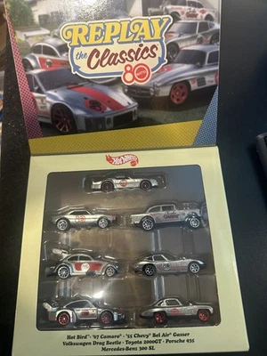 2025 Hot Wheels Replay The Classics Mattel 80th Anniversary - 7 Pack ZAMAC - Image 1 of 4