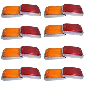 MARCATORE LATERALE LENTE / RIFLETTORI ARGENTO BASE TRIM VW TIPO 2 BUS 1970-1979 16 PZ - Foto 1 di 10