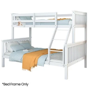 Kingston Slumber Single Over Double Wooden Bunk Bed Frame, Triple Solid Pine - Picture 1 of 10