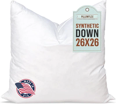 Synthetic down Pillow Insert - 26X26 down Alternative, Ultra Soft Large Square E - Image 1 of 4
