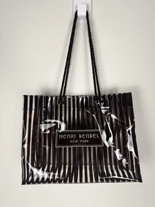 Classic Henri Bendel Clear PVC Tote Bag Brown Stripe Rope Double Handle - Picture 1 of 13