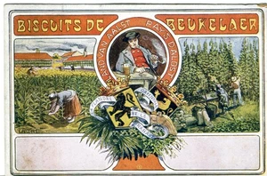 Belgien Aalst Alost - Biscuits de Beukelaer alte Anzeigen Dreifachvignette Vintage PPC - Bild 1 von 3