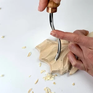 Long bent gouge for woodcarving, Relief sculpture chisel tool, Wood carving - Picture 1 of 7