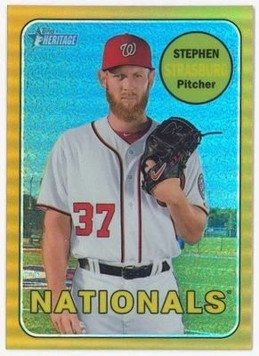 2018 Topps Heritage THC-92 Stephen Strasburg - Gold Refractor 5/5 - Image 1 of 2