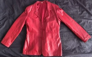Damen Echtlederjacke Rot Größe L slim - Bild 1 von 5
