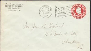 1917 CHESTER PENNSYLVANIA Flag Cancel Postal History Cover (1960) - Picture 1 of 1