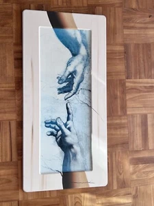Bild Mighty Touch Michelangelo Berührung Adam & Gott Hände Rahmen handmade Groß - Bild 1 von 3