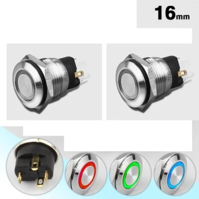 16mm Metal304 Stainless Steel Button with Lamp Ring Luminescence/Waterproof IP67 - Image 1 of 4