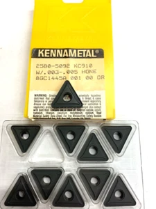 NEW 10 Pcs. Kennametal Carbide Insert 2580-5092 W.003 / .005HONE GRADE: KC910 - Bild 1 von 1