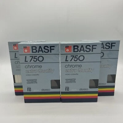 4 BETAMAX BASF L750 CHROMDIOXID EXTRA QUALITY BRAND NEW & SEALED VIDEO CASSETTES - Image 1 of 4
