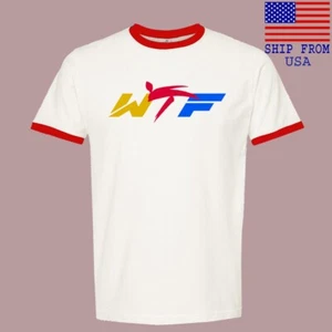 WTF World Taekwondo Federation Men's Ringer Red Size S-3XL - Picture 1 of 1